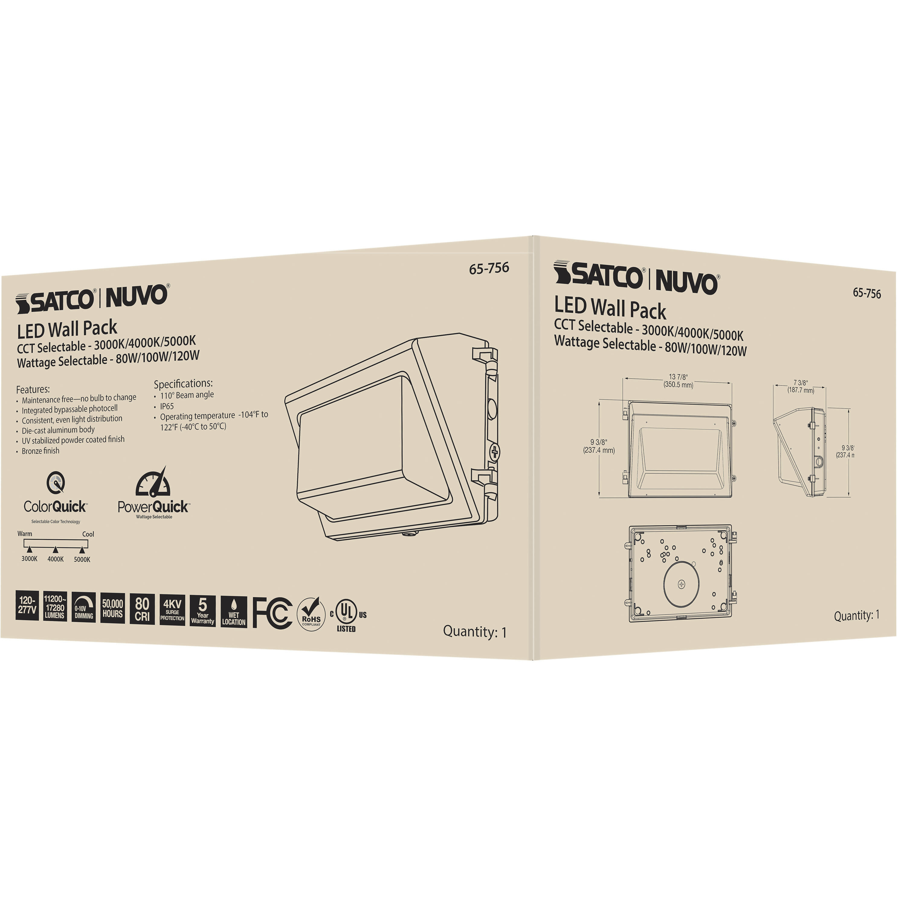 Brentwood LED 9 inch Bronze Outdoor/Indoor Wall Pack