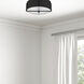 Preston 3 Light 15 inch Matte Black with Black Semi-Flush Mount Ceiling Light