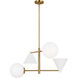 AERIN Cosmo 4 Light 28 inch Matte White and Burnished Brass Chandelier Ceiling Light in Matte White / Burnished Brass