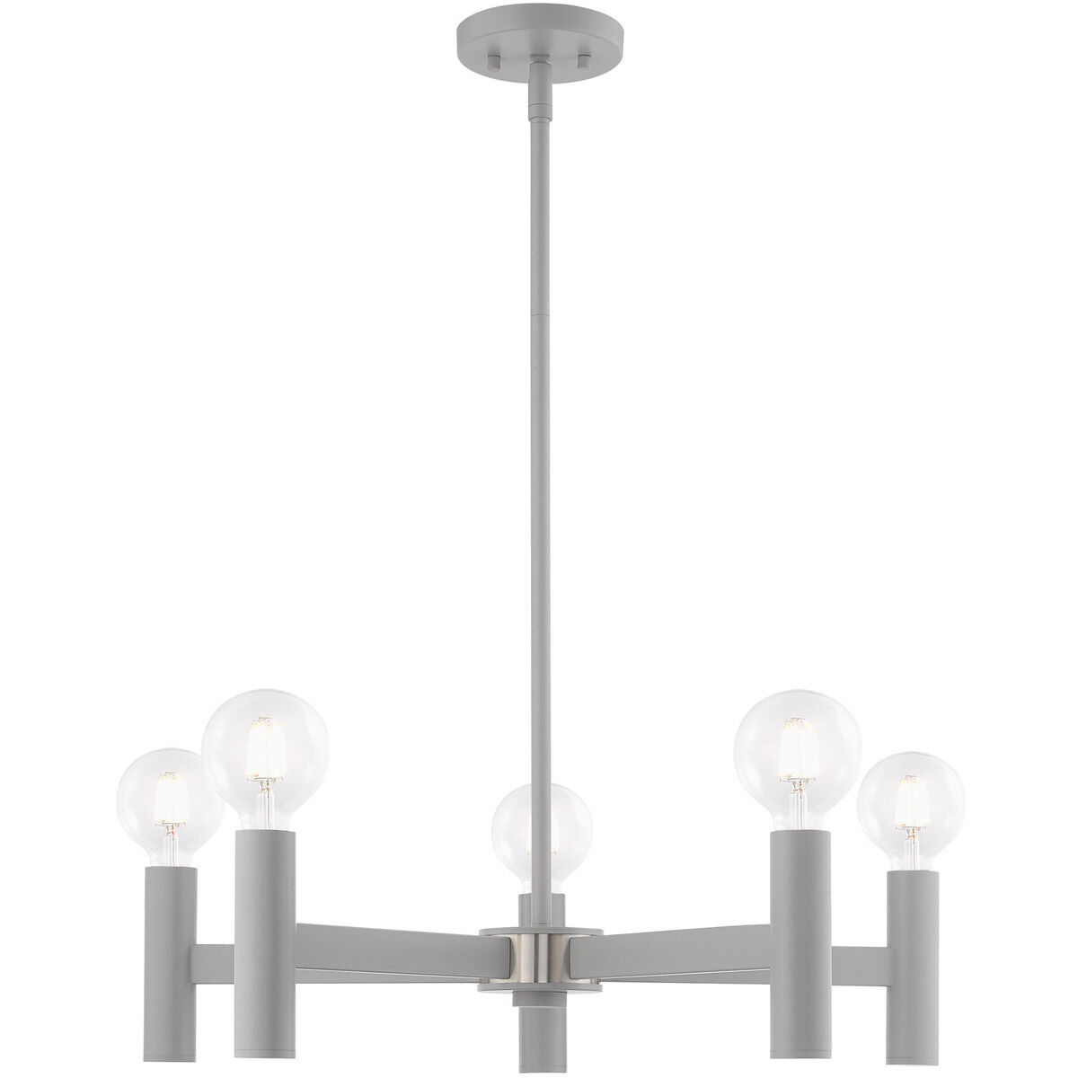 Copenhagen 5 Light 25 inch Nordic Gray Chandelier Ceiling Light
