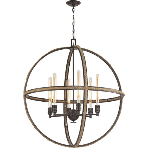 Natural Rope 6 Light 34 inch Oil Rubbed Bronze Chandelier Ceiling Light
