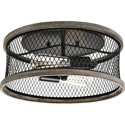 Austelle 2 Light 14 inch Antique Bronze Flush Mount Ceiling Light