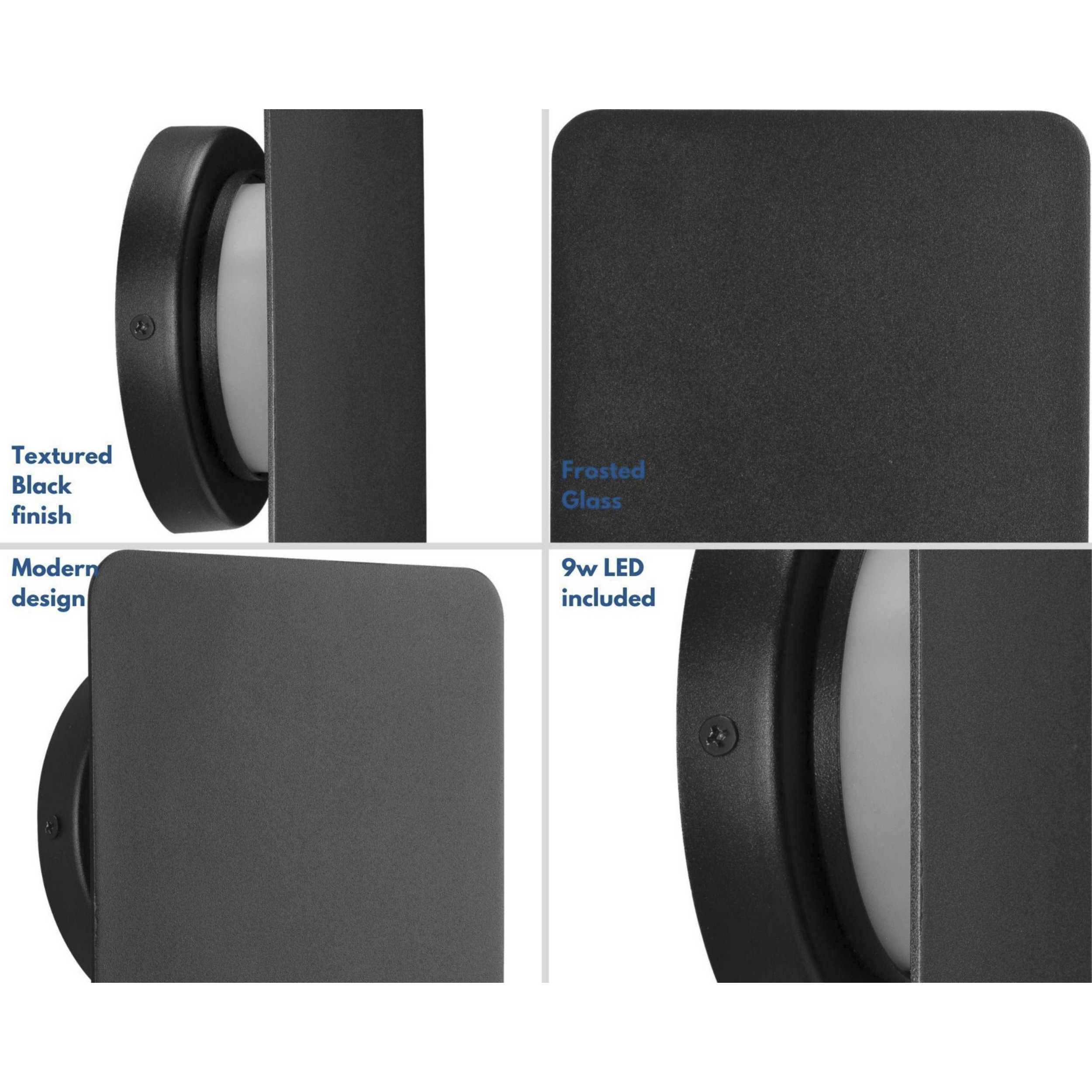 Z-2025 LED LED 6 inch Textured Black Outdoor Wall Light, Progress LED