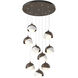 Brooklyn 9 Light 20.5 inch Bronze and White Pendant Ceiling Light in Bronze/White, Round
