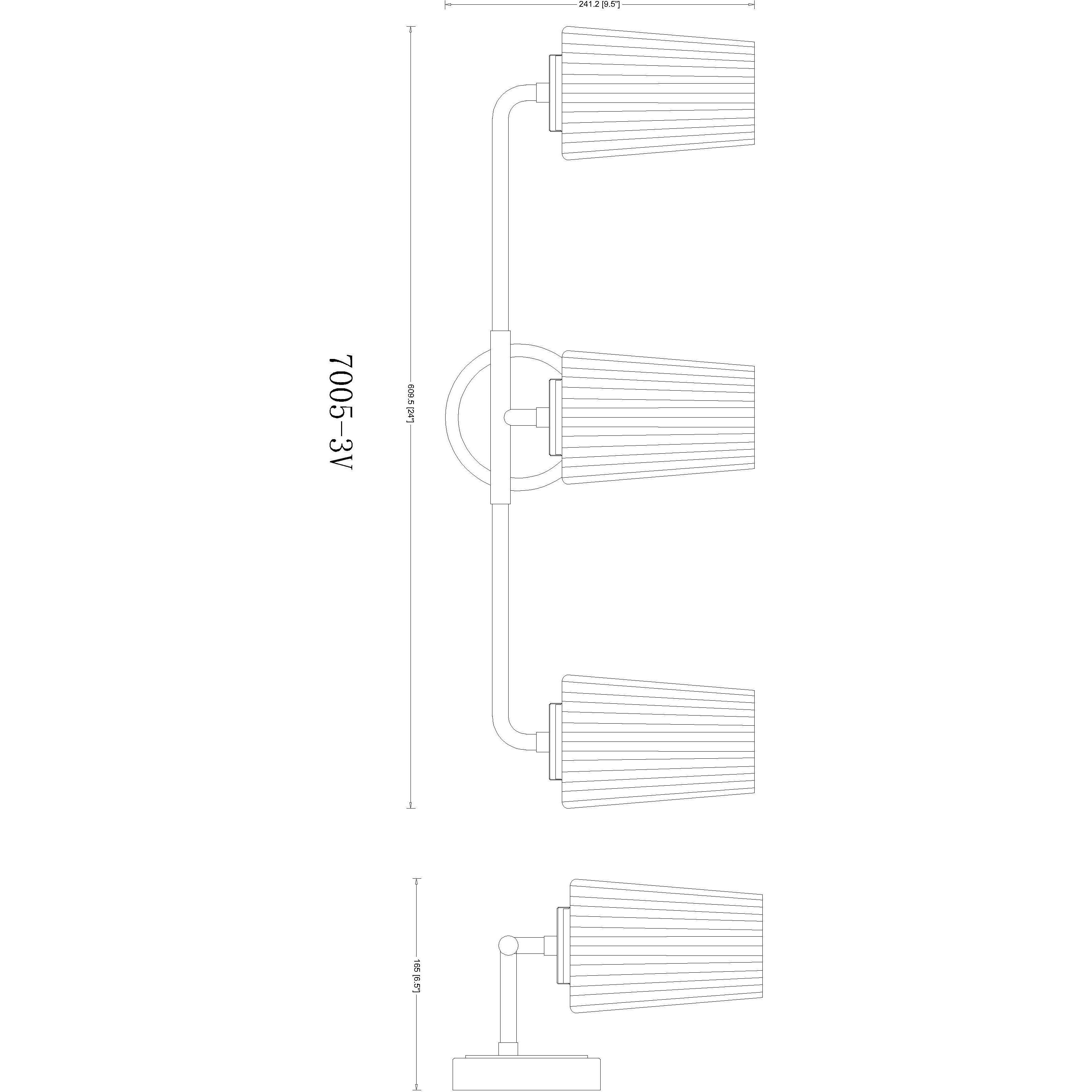 Montford 3 Light 24 inch Modern Gold Bath Vanity Light Wall Light