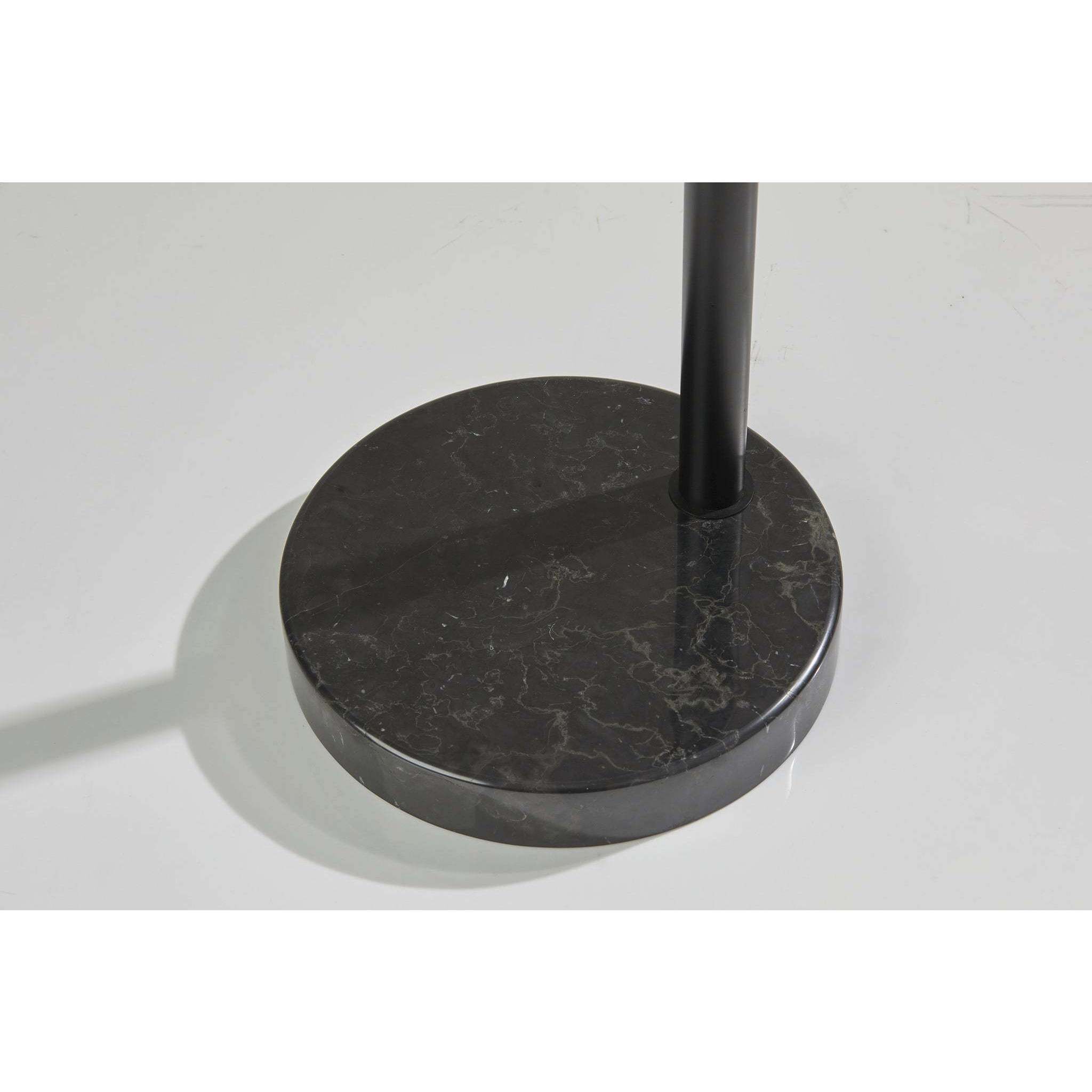 Bowery 82 inch 60 watt Black Arc Floor Lamp Portable Light in Taupe Textured Fabric