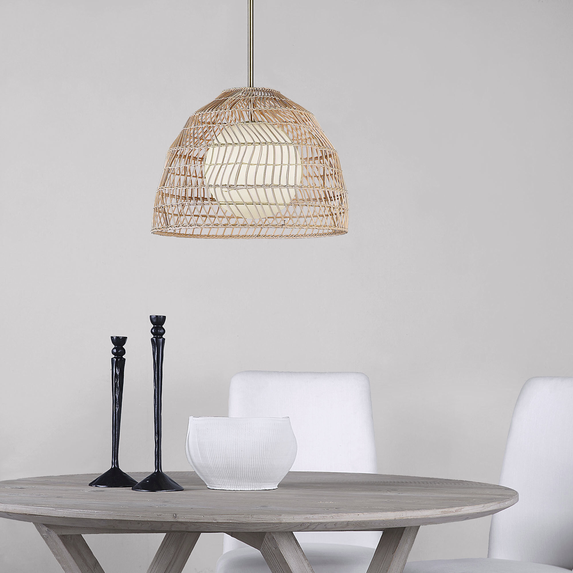 Renwil Palm LPC4455 1 Light Natural Rattan Pendant