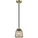 Nouveau Chatham LED 6 inch Black Antique Brass Mini Pendant Ceiling Light in Mercury, Nouveau
