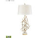 Parry 35.5 inch 9.00 watt Gold with White Table Lamp Portable Light