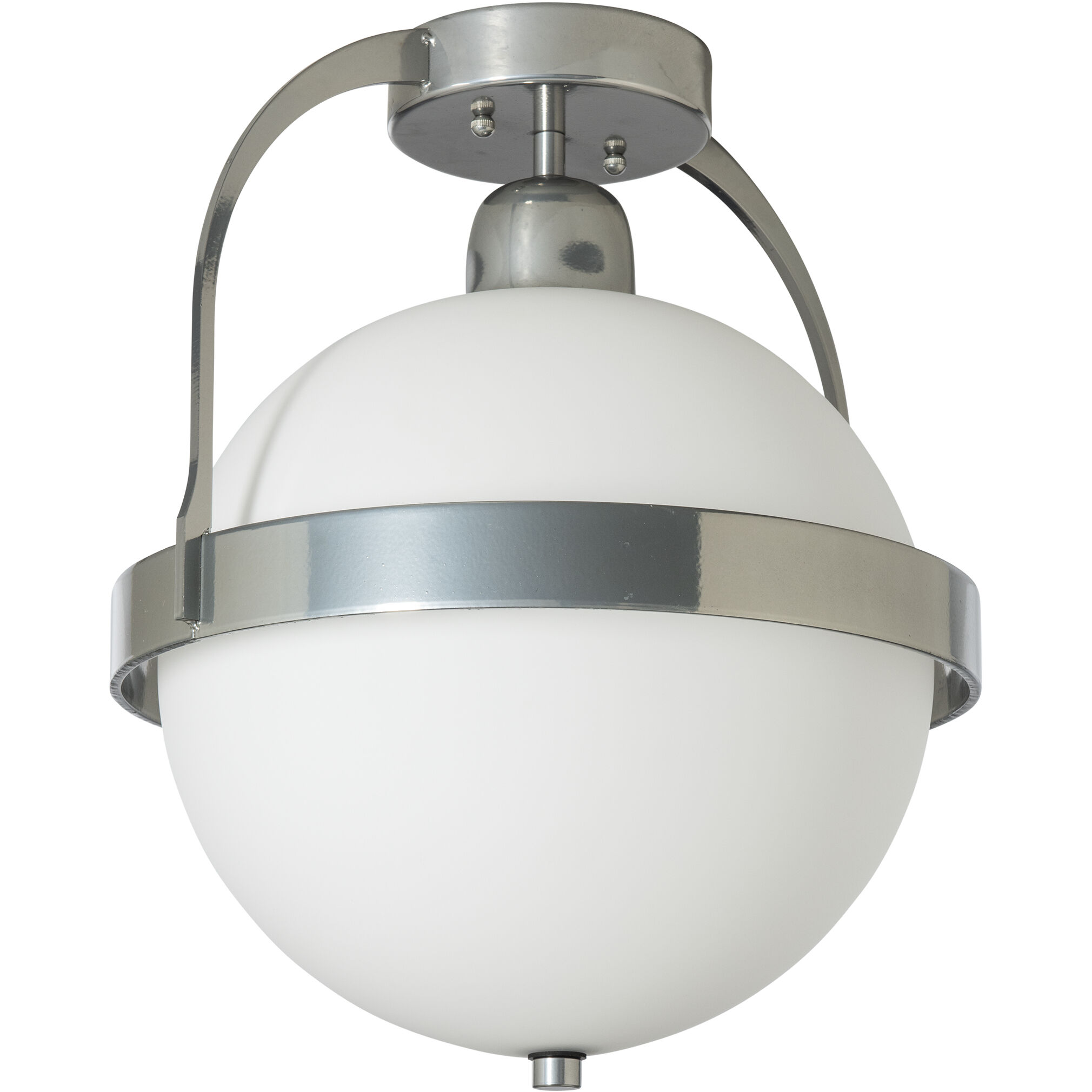 Atlas 1 Light 13.9 inch Sterling Semi-Flush Ceiling Light