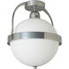 Atlas 1 Light 13.9 inch Sterling Semi-Flush Ceiling Light