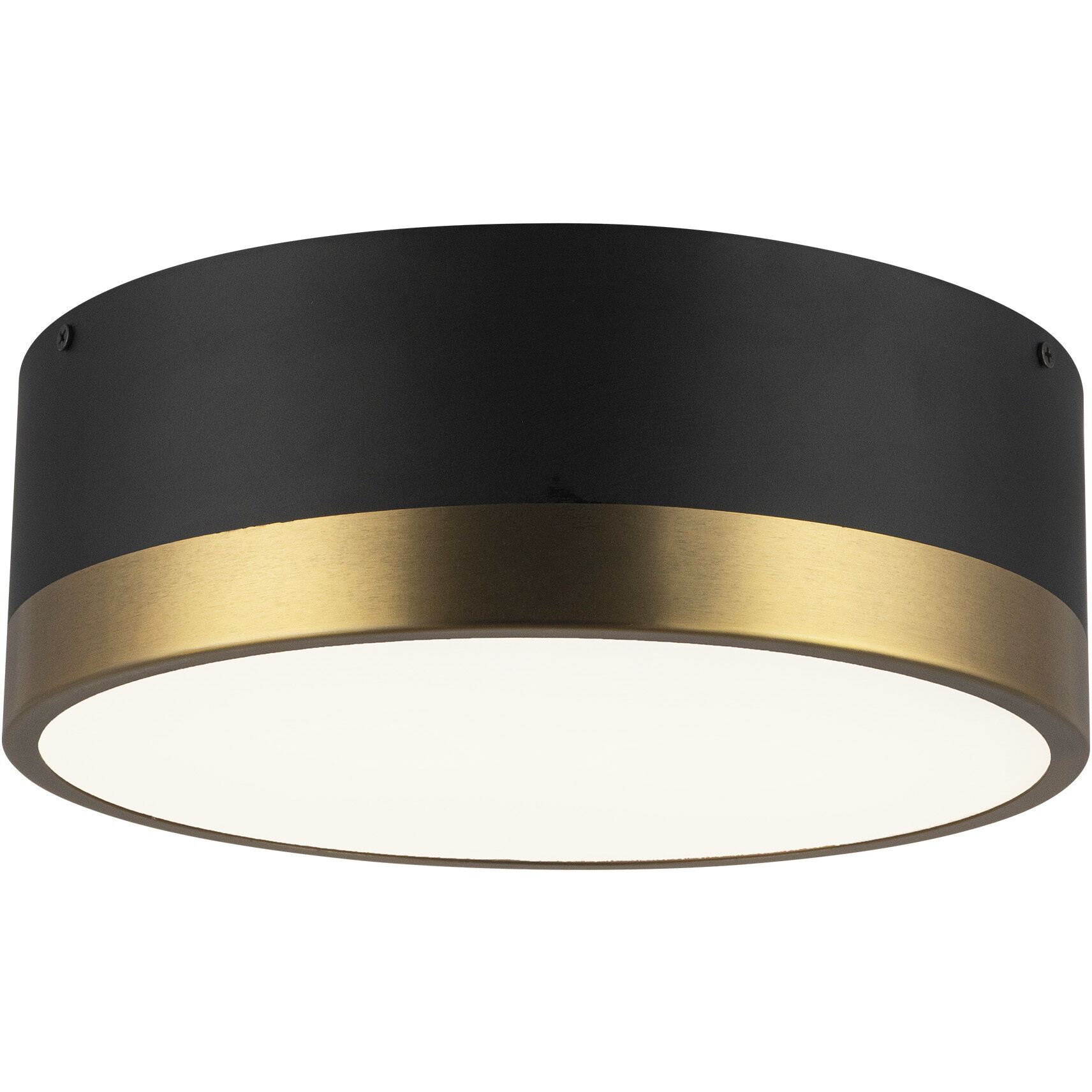 Alora Mood Brisbane 2 Light 12 inch Aged Gold/Matte Black Flush Mount Ceiling Light