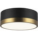 Alora Mood Brisbane 2 Light 12 inch Aged Gold/Matte Black Flush Mount Ceiling Light