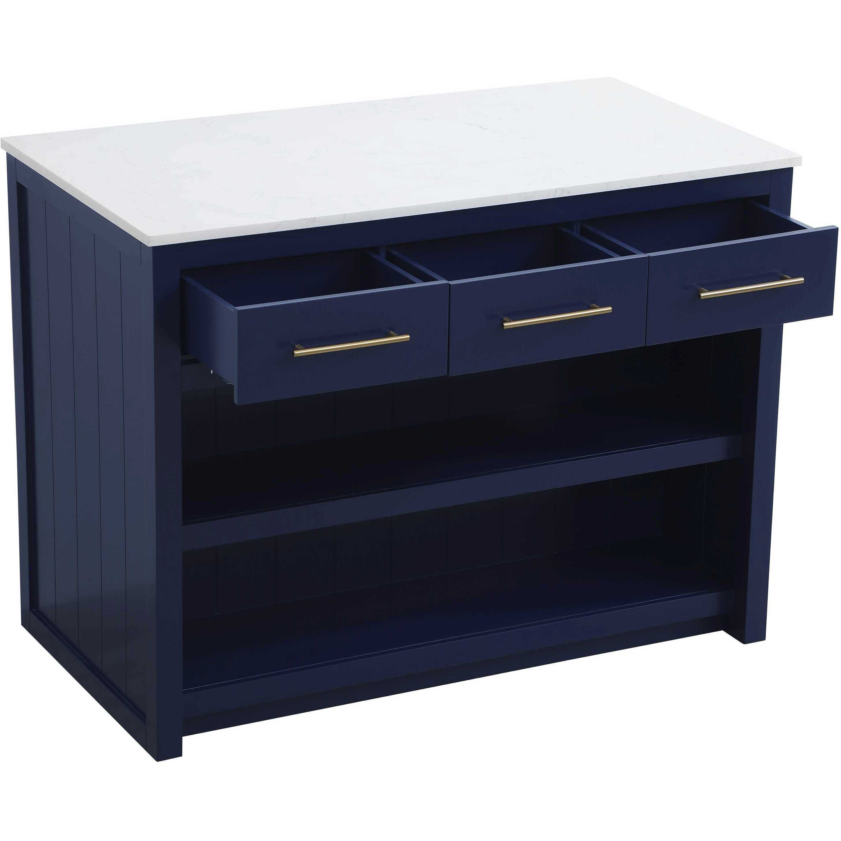 Porter Blue Kitchen Island in 48 in