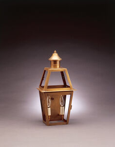 Uxbridge 2 Light 17 inch Antique Brass Outdoor Wall Lantern in Clear Glass, No Chimney, Candelabra