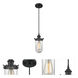 Austere Kingsbury LED 6 inch Matte Black Pendant Ceiling Light in Clear Glass, Black Textured