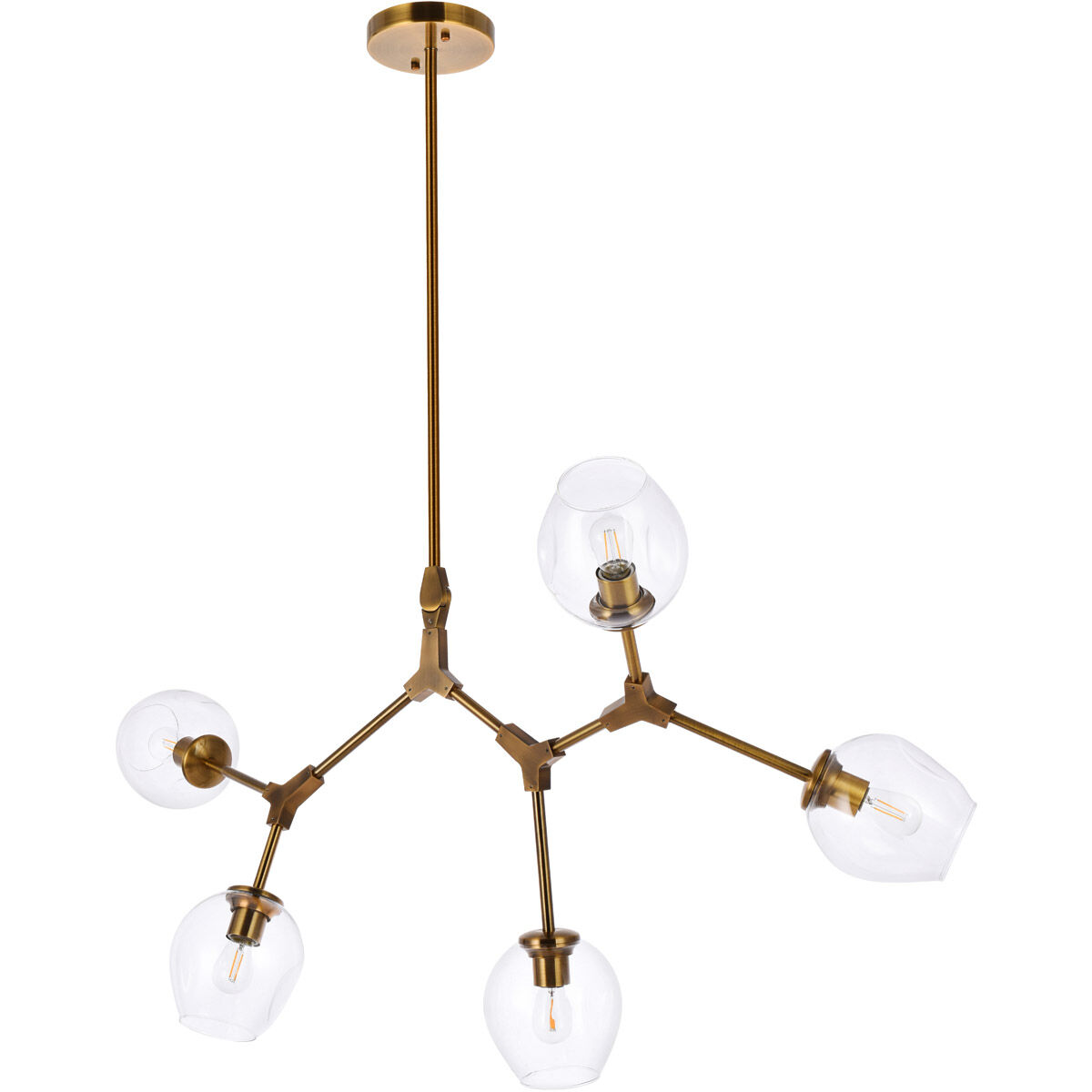 Cavoli 5 Light 43 inch Brass Chandelier Ceiling Light