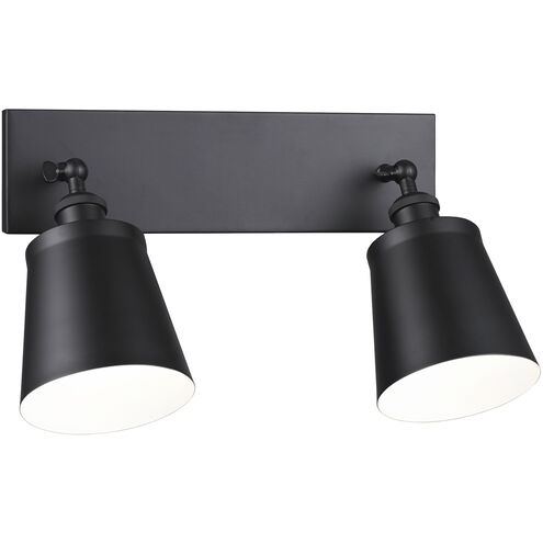 Matteo Lighting Kinsley 2 Light 18 inch Black Wall Sconce Wall Light S08202BK - Open Box