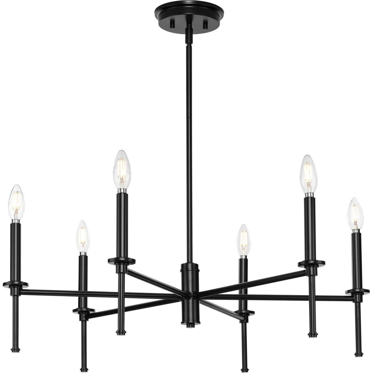 Elara 6 Light 30 inch Matte Black Chandelier Ceiling Light