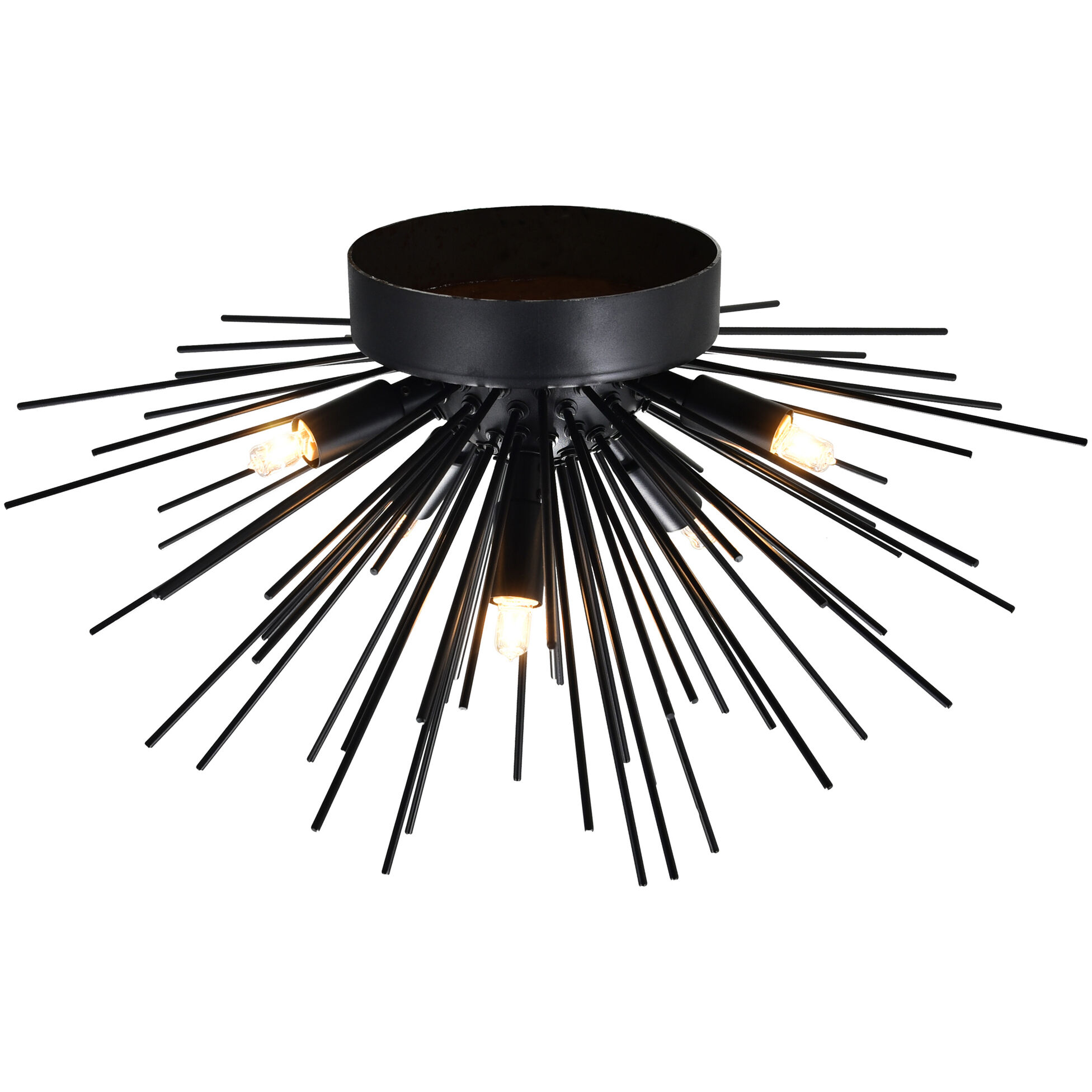 Savannah 6 Light 20 inch Black Flush Mount Ceiling Light