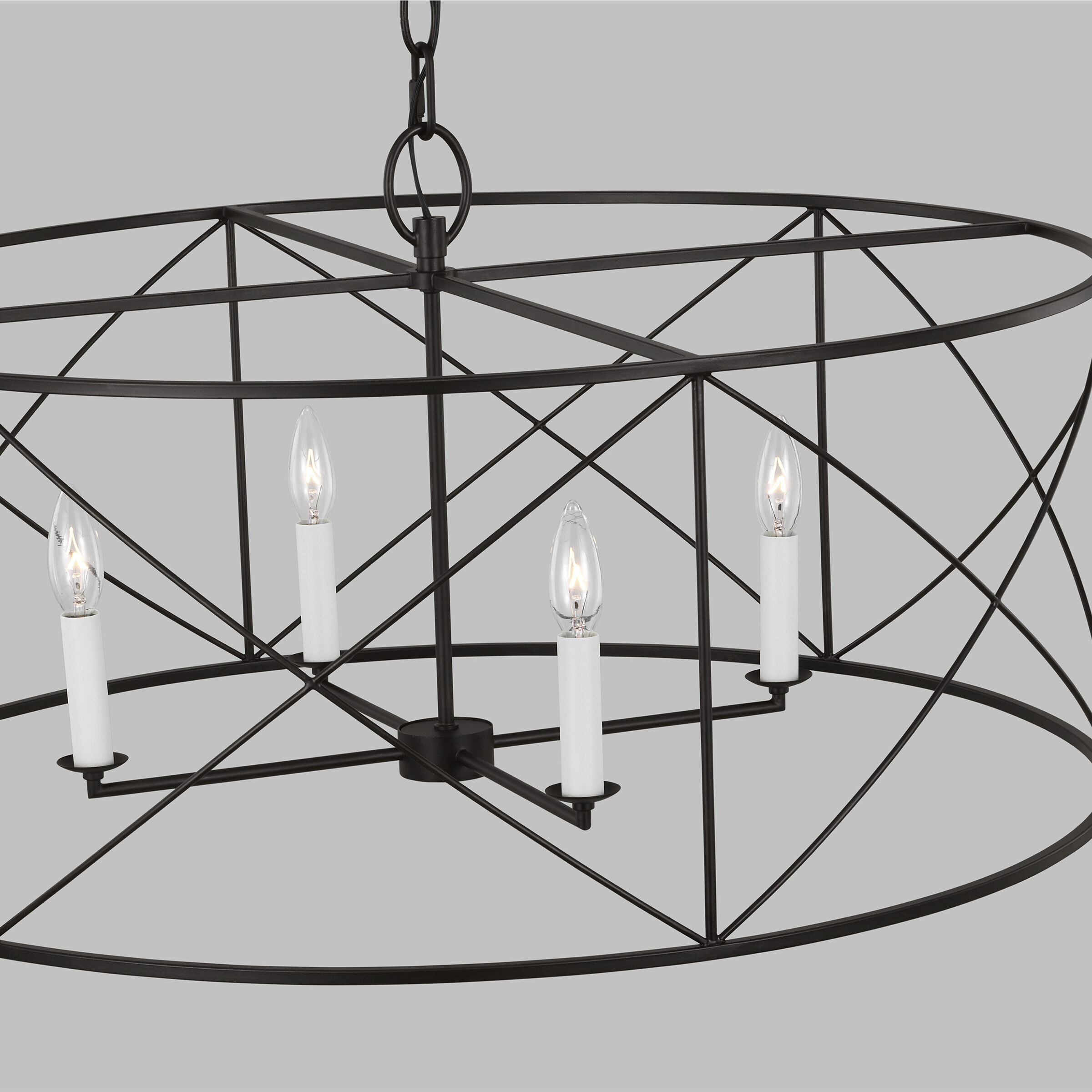 C&M by Chapman & Myers Beatrix 4 Light 30 inch Aged Iron Lantern Pendant Ceiling Light