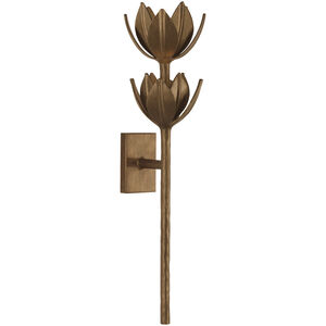 Julie Neill Alberto LED 6.75 inch Antique Bronze Leaf Two Tier Sconce Wall Light, Large