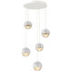 Cabochon LED 20.2 inch Salt White with White Marble Multi-Pendant Ceiling Light in 3000K LED, Amber