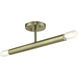 Copenhagen 2 Light 5.13 inch Antique Brass Semi-Flush Ceiling Light