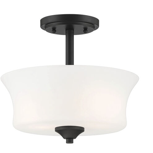 Bronson 2 Light 12 inch Matte Black Semi-Flush Ceiling Light