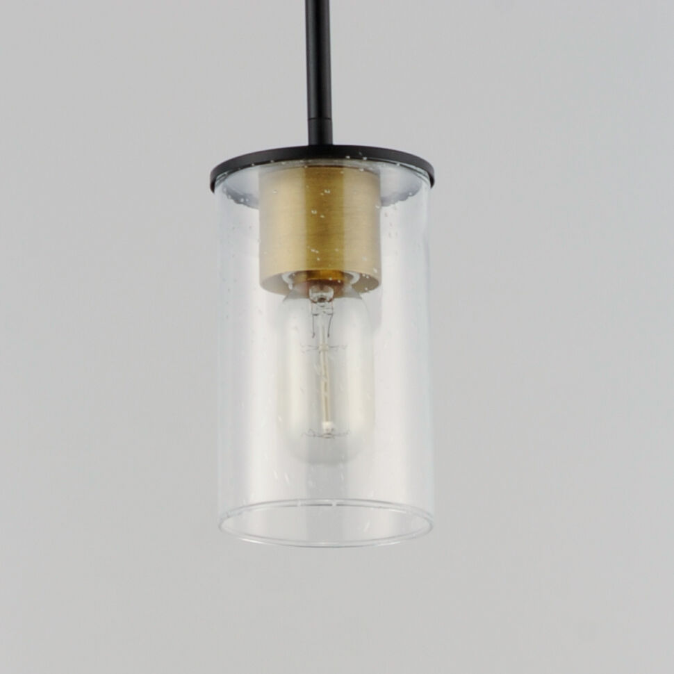 Sleek 1 Light 4 inch Antique Brass/Black Mini Pendant Ceiling Light in Antique Brass and Black