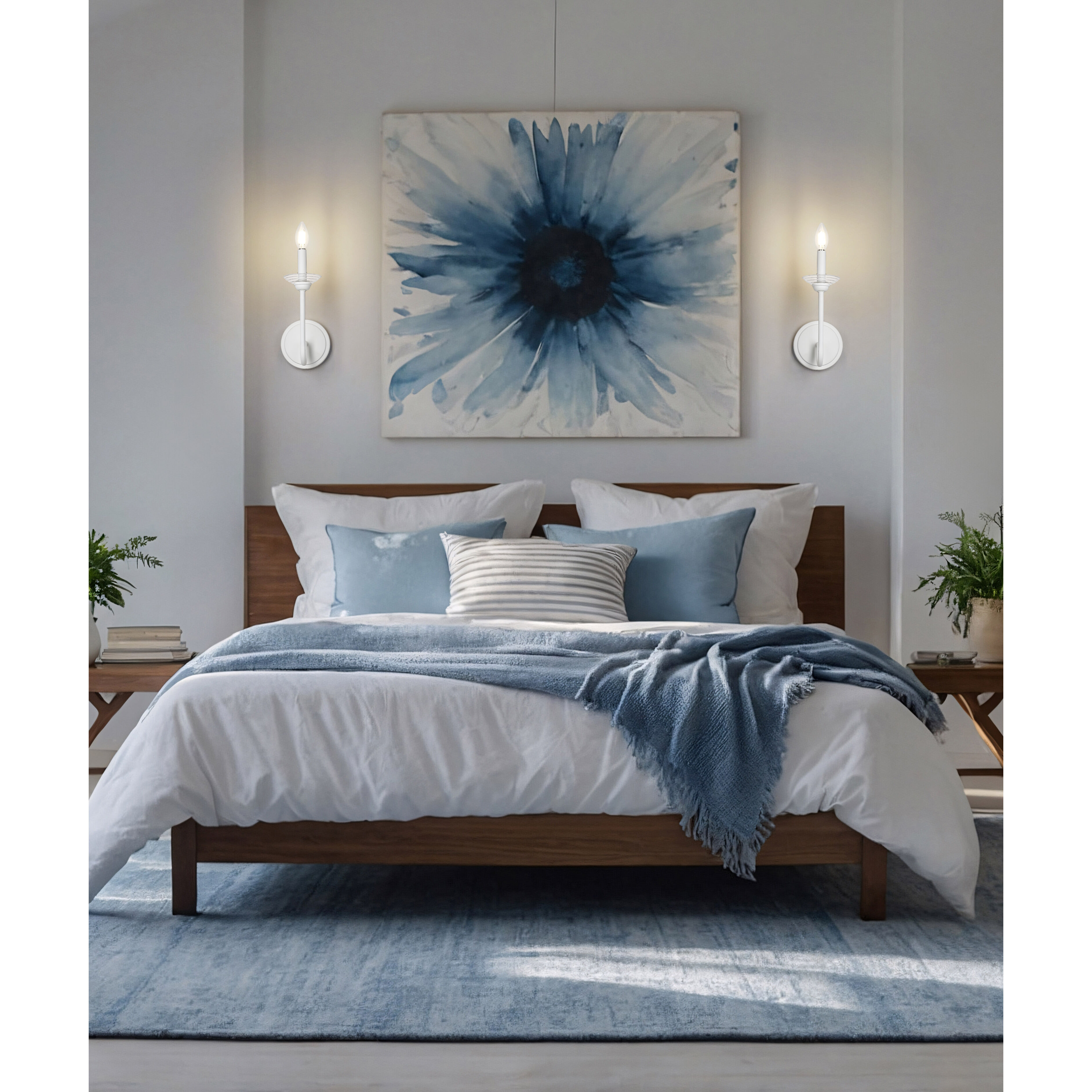 Allistair Wall Sconce Wall Light in Textured White