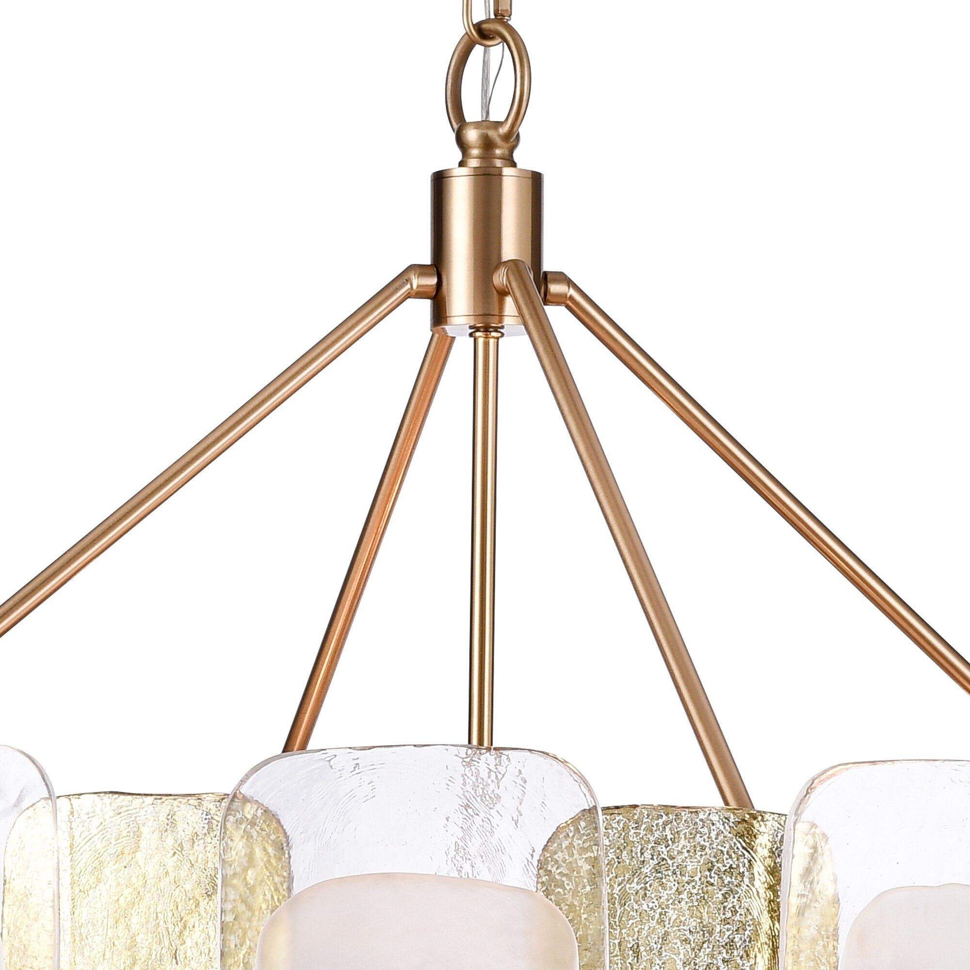 Strata 16 Light 36 inch Lacquered Gold Chandelier Ceiling Light, Converts to Semi Flush