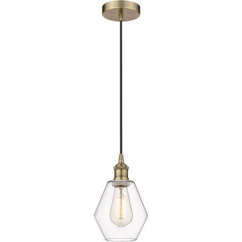 Edison Cindyrella 1 Light 6 inch Antique Brass Mini Pendant Ceiling Light