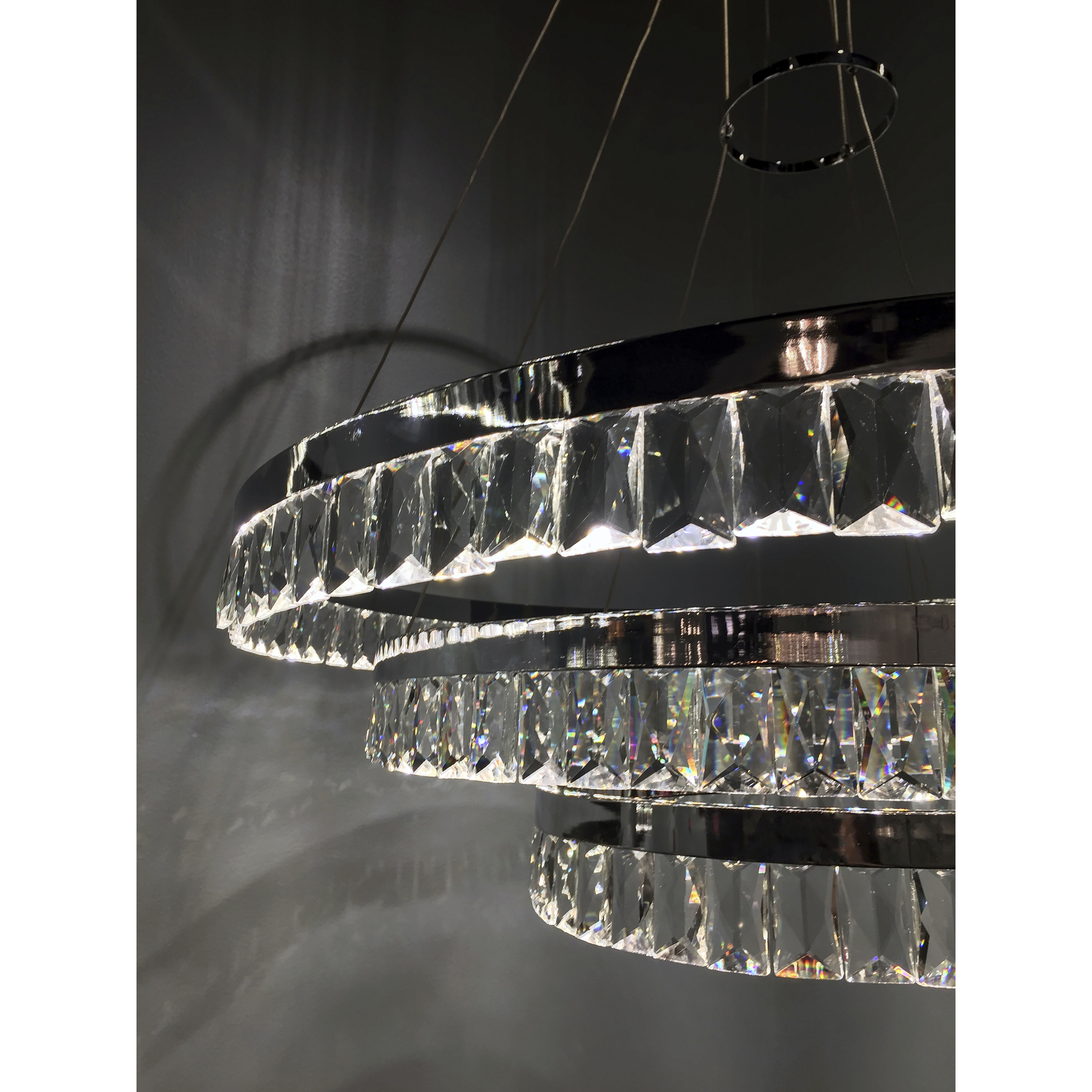 Icycle LED 32 inch Polished Chrome Suspension Pendant Ceiling Light