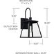 Belmore 1 Light 18 inch Black Outdoor Wall Lantern