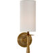 AERIN Drunmore 1 Light 4.5 inch Hand-Rubbed Antique Brass Single Sconce Wall Light in Linen