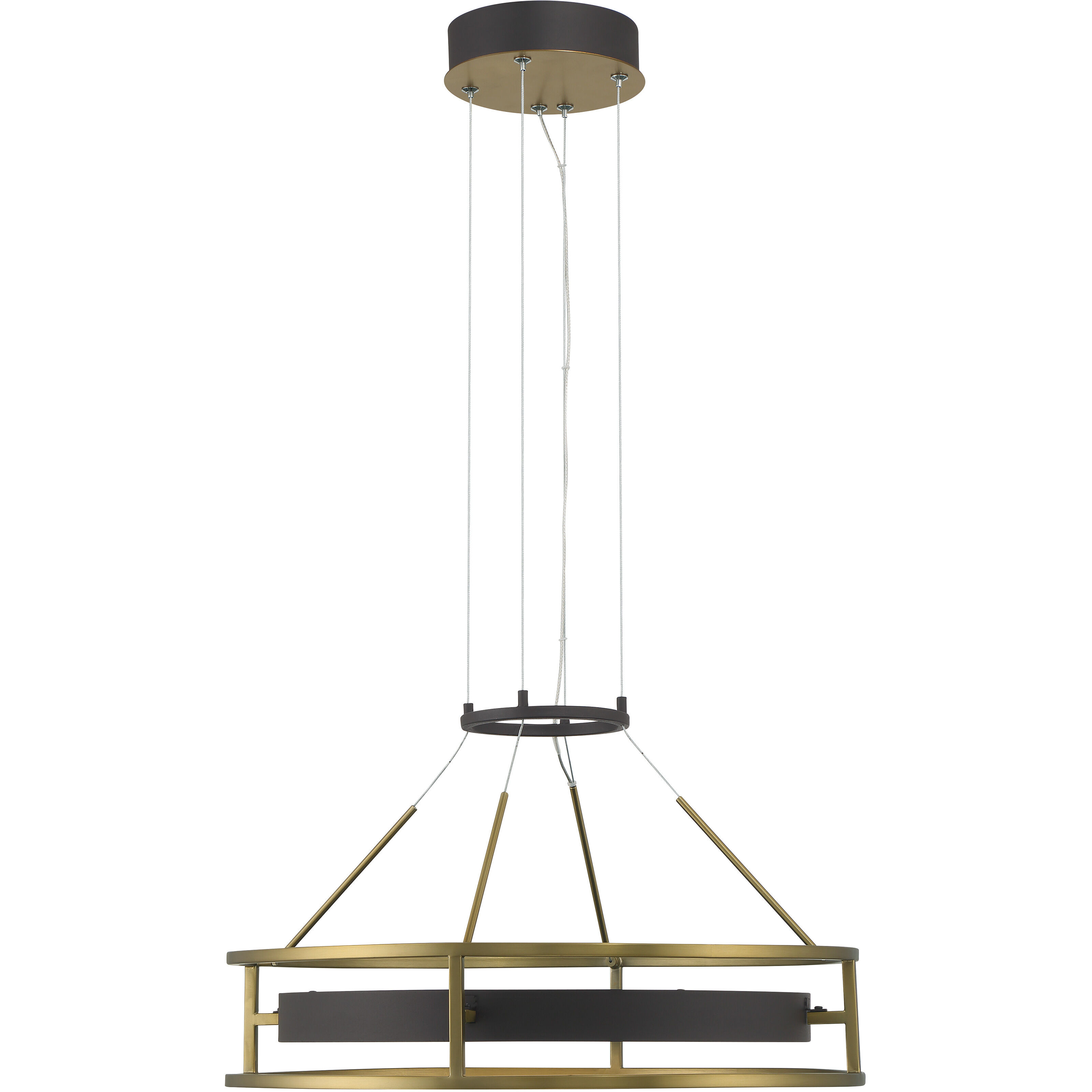 Levitation LED 19 inch Soft Brass And Sand Coal Pendant Ceiling Light