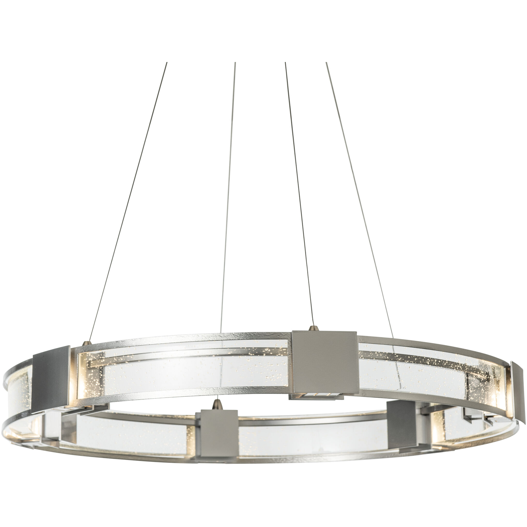 Aura 6 Light 28.9 inch Sterling Pendant Ceiling Light in Seeded Clear