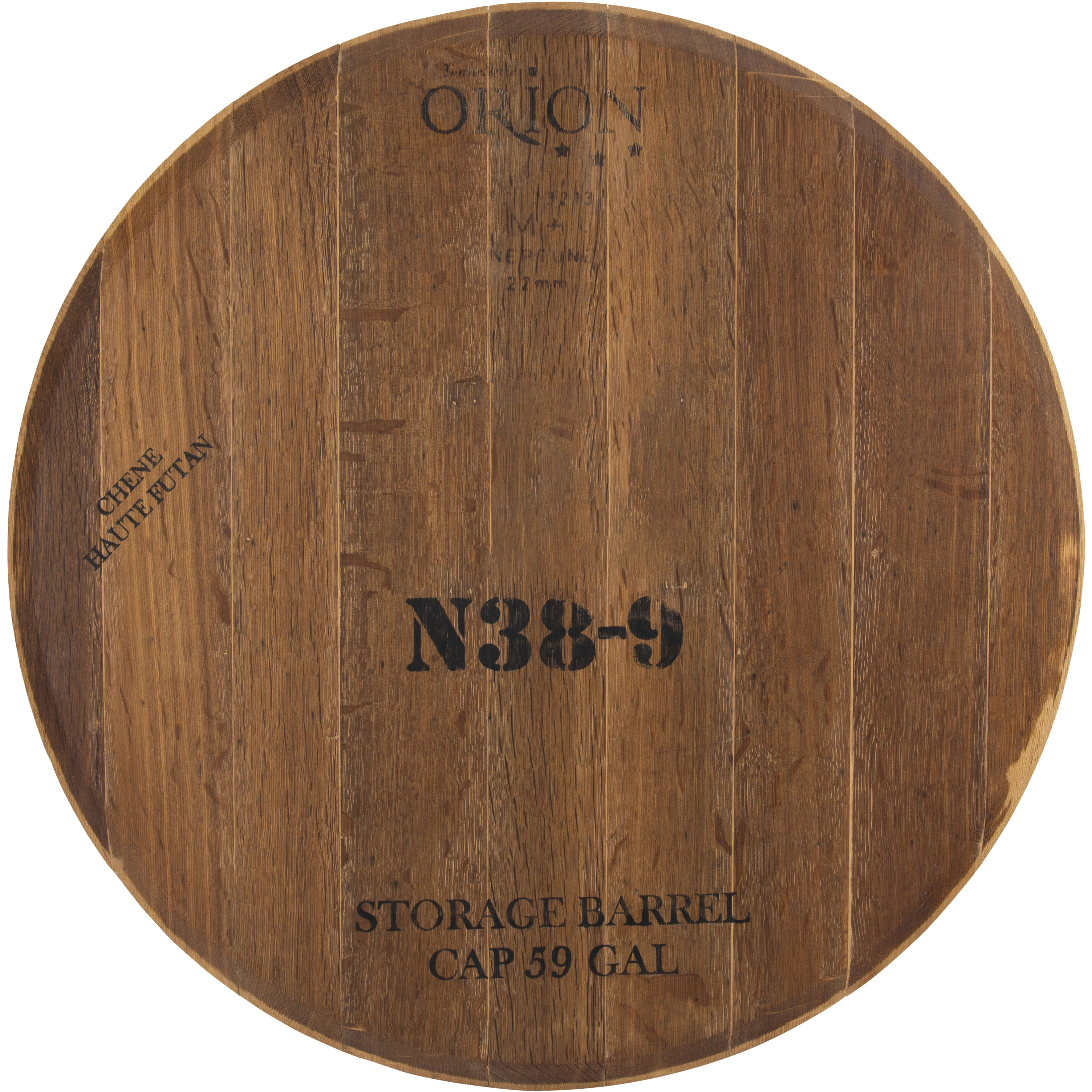 Wine Cask Natural with Black Lazy Susan