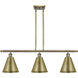 Ballston Cone 3 Light 36 inch Antique Brass Island Light Ceiling Light