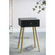 Anita 27.6 X 15.7 inch Black/Gold Bedside Table