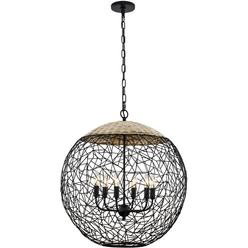 Cayman 6 Light 24 inch Black Pendant Ceiling Light