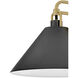 Milo 1 Light 9 inch Lacquered Brass with Black Sconce Wall Light