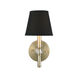 Waverly 1 Light 6 inch Aged Brass Wall Sconce Wall Light in Tuxedo