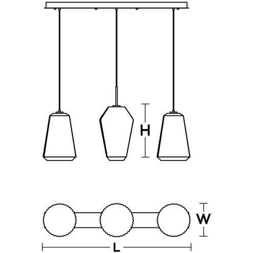 Lily 3 Light 48 inch White Triple Linear Pendant Ceiling Light