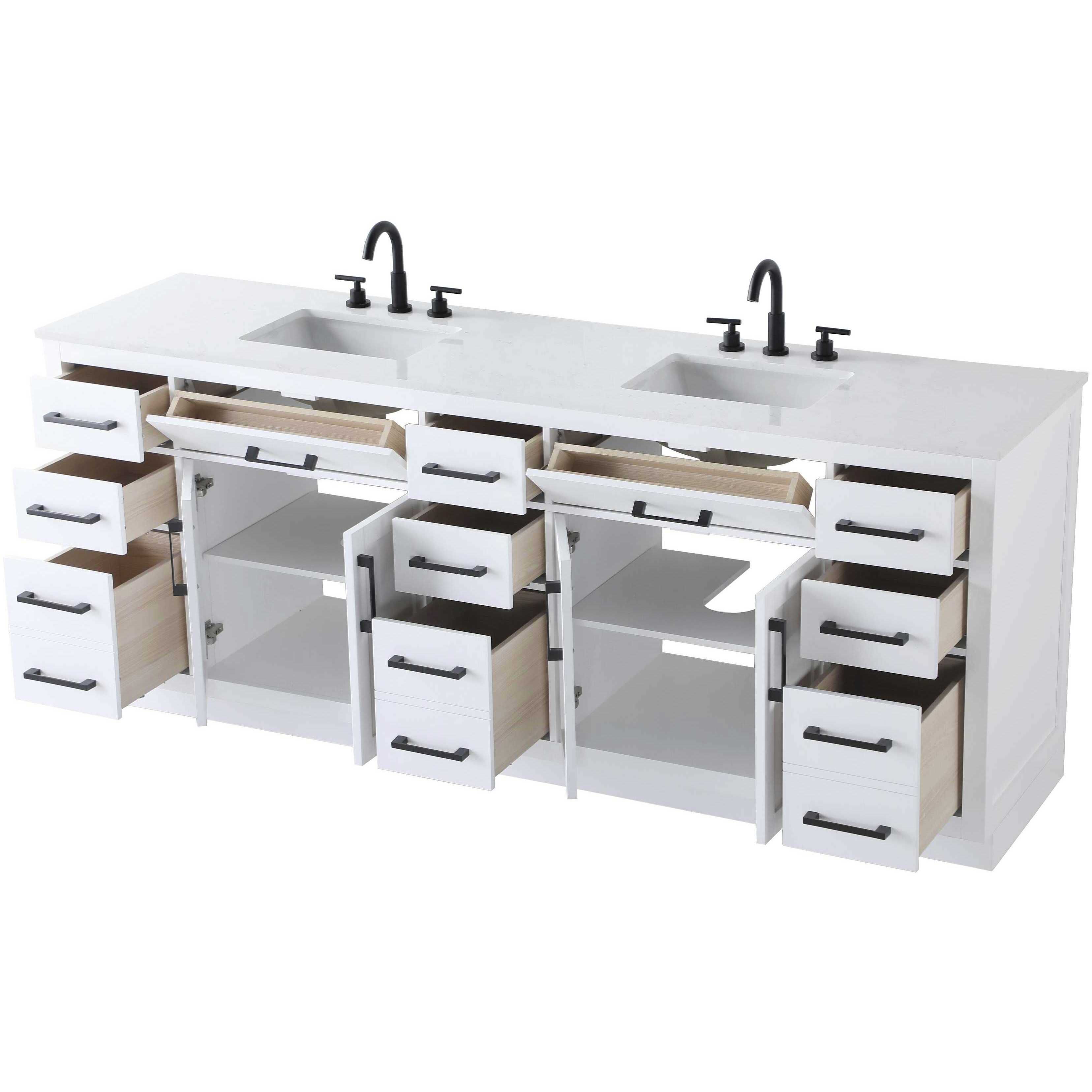 Alden 84 X 35 inch White Bathroom Vanity Cabinet