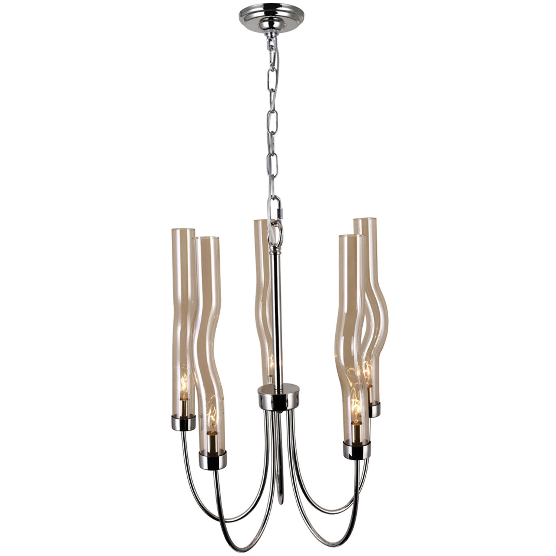 Meduse 5 Light 16 inch Polished Nickel Up Chandelier Ceiling Light