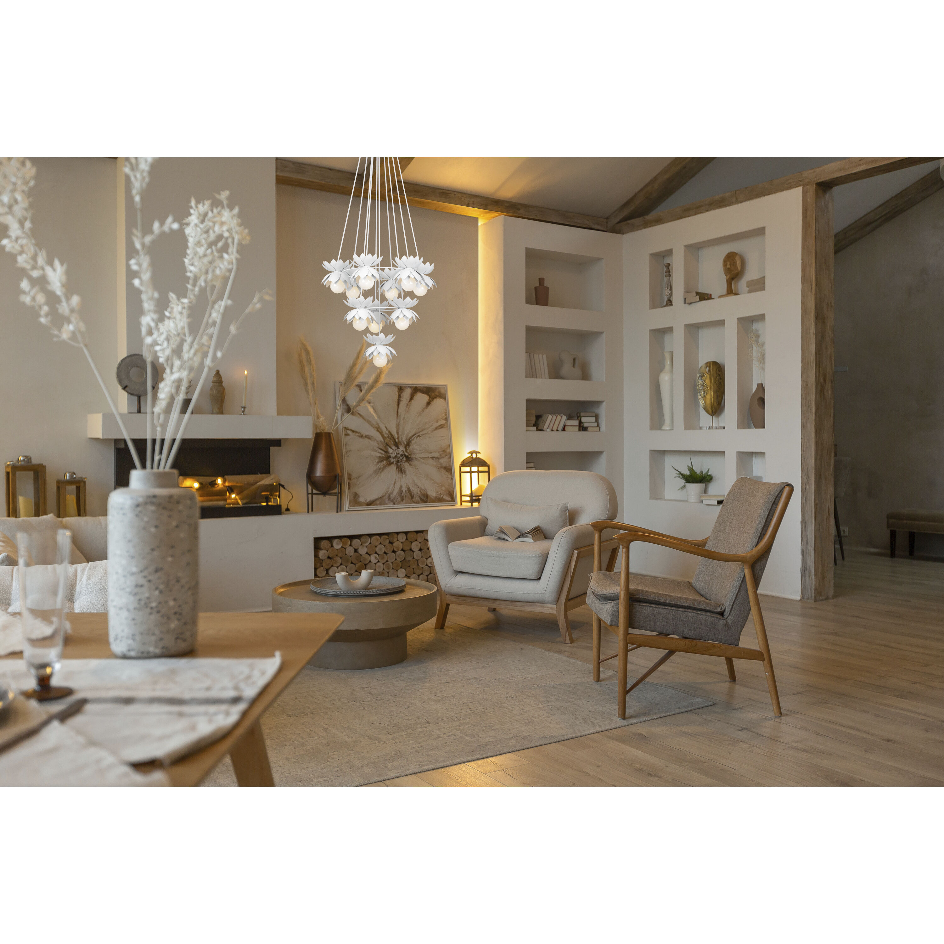 Pacha 10 Light 25 inch White Cashmere Chandelier Ceiling Light