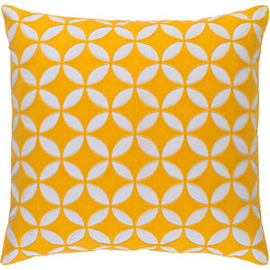 Perimeter 18 X 18 inch Bright Yellow and White Throw Pillow