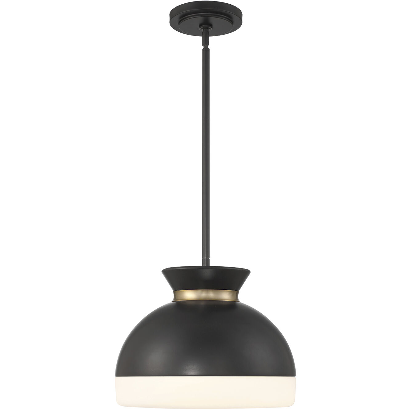 Gidget 2 Light 15 inch Matte Black and Vibrant Gold Mini Pendant Ceiling Light